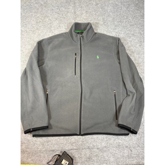 Polo Ralph Lauren Fleece Jacket Mens XL Gray Full Zip Cozy Performance Hiking - Picture 1 of 4
